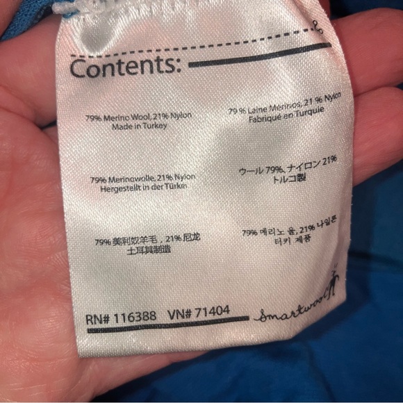 Smartwool lightweight cobalt bright blue base layer 3/4 zip size medium - Picture 4 of 7